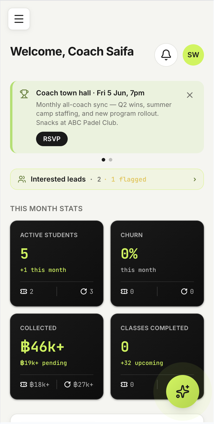 DrillBase — Coach portal · Home