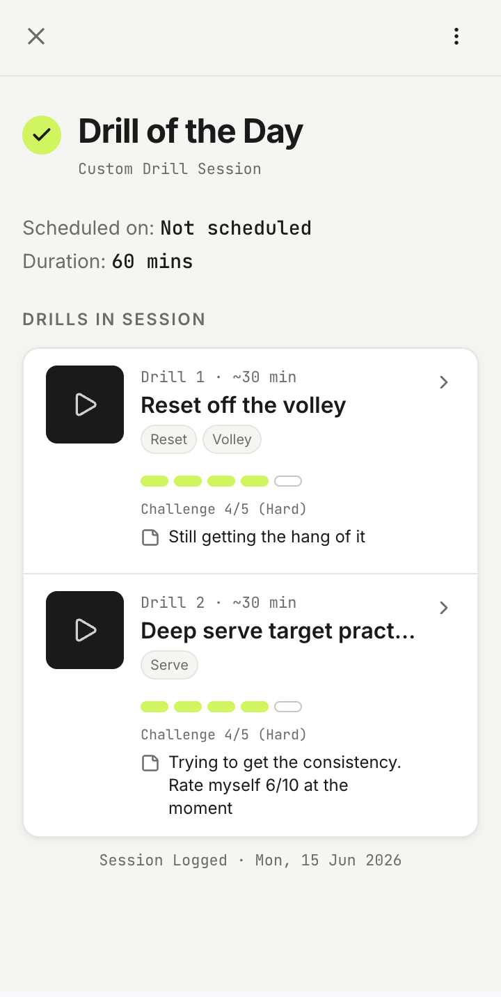 DrillBase — Student portal · Drill log