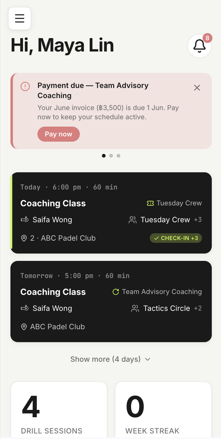 DrillBase — Student portal · Home